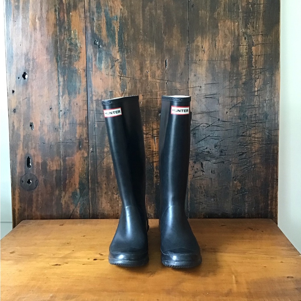HUNTER Rubber Boots, Original Tall Matte Black. Size US 6M/7M Women's 7 - Picture 7 of 11